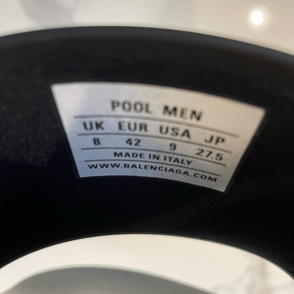 Balenciaga Mens Logo Rubber Pool Slides 42/9 - Picture 12 of 12